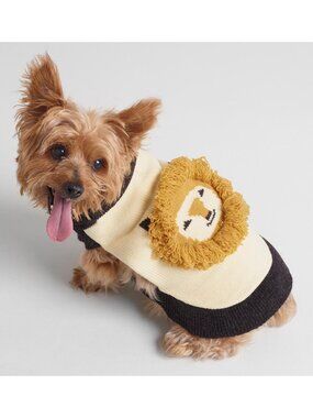 NWT size SMALL dog NEW sweater WORLD MARKET knit pet LION yellow fall warm cute